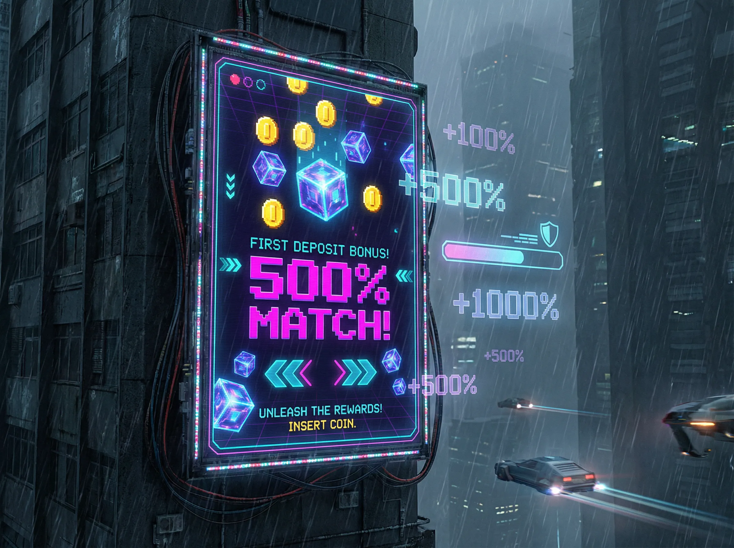 冰球突破 首充狂欢夜复古街机广告牌 - 能量补给